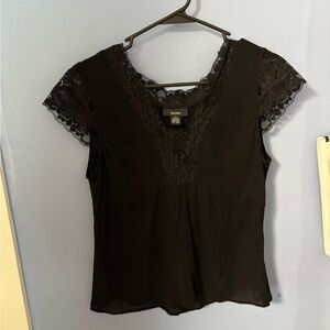Alfani Black Lace Sleeve Blouse